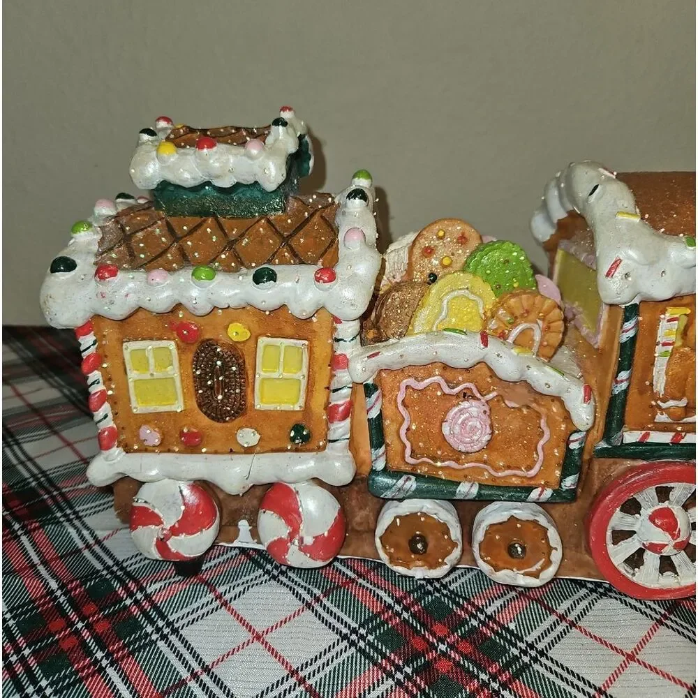 Gingerbread Cookies Fiber Optic Lighted Holiday Train